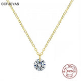 Zircon Necklace 925 Silver Plated 14k Chain Jewelry Gift