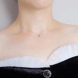 Zircon Necklace 925 Silver Plated 14k Chain Jewelry Gift