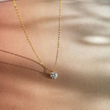 Zircon Necklace 925 Silver Plated 14k Chain Jewelry Gift