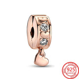 925 Silver Rose Heart-blazing Love Eternal Pendant Fixing Clip