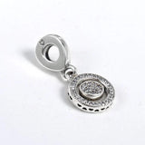 925 Silver Charm Spinning Hearts Crystal Beads Pan Bracelet Necklace