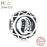 925 Silver Zircon Letter Alphabet A-Z Charm for Bracelet
