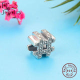 925 Sterling Silver Number Sign # Logo Symbol Spacer Beads Berloque