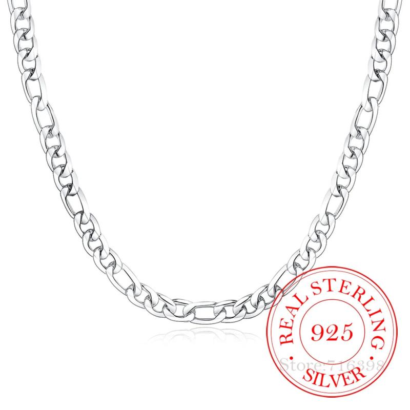 925 Sterling Silver 8mm Chain Necklace For Women Man Choker Neck Jewelry