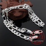925 Sterling Silver 8mm Chain Necklace For Women Man Choker Neck Jewelry