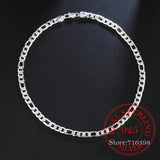 925 Sterling Silver 8mm Chain Necklace For Women Man Choker Neck Jewelry