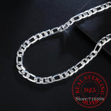 925 Sterling Silver 8mm Chain Necklace For Women Man Choker Neck Jewelry