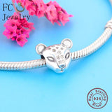 925 Sterling Silver Puggy Dog Zirconia Bead Kid Charm Bracelet