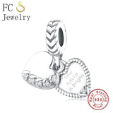 925 Sterling Silver Heart Rice Bead Pendant Letter K Charm Bracelet Making