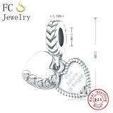 925 Sterling Silver Heart Rice Bead Pendant Letter K Charm Bracelet Making