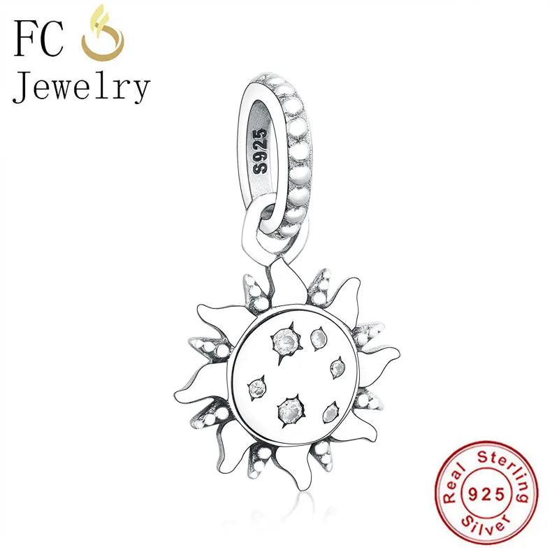 Sterling Silver Sunflower Charm Bead for Bracelet