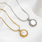 Retro Shell Ball Pendant Necklace European American Light Snake Bone Chain