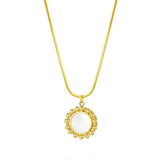 Retro Shell Ball Pendant Necklace European American Light Snake Bone Chain