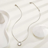 Retro Shell Ball Pendant Necklace European American Light Snake Bone Chain