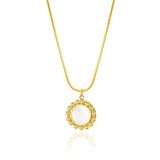 Retro Shell Ball Pendant Necklace European American Light Snake Bone Chain