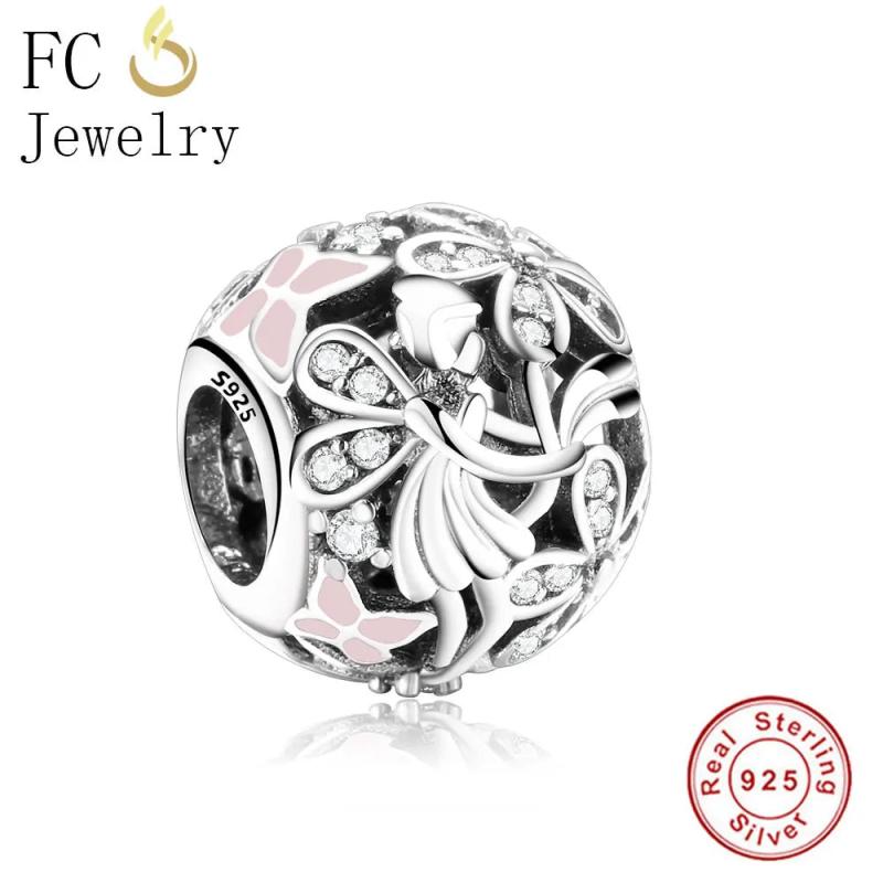 925 Silver Fairy Angel Flower Butterfly Charm Bracelet