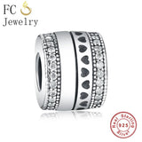 925 Silver Crystal Stone Bead Tube Spacer Charms Bracelet