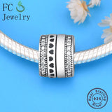 925 Silver Crystal Stone Bead Tube Spacer Charms Bracelet