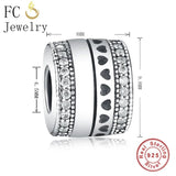 925 Silver Crystal Stone Bead Tube Spacer Charms Bracelet