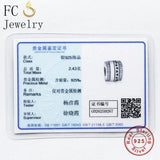 925 Silver Crystal Stone Bead Tube Spacer Charms Bracelet