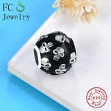 925 Silver Skull & Glasses Enamel Beads for DIY Bracelet