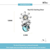 Real S925 Sunshine Flower & Charm Bangle Bracelet