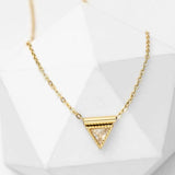 Triangular Zircon Pendant Titanium Steel Necklace - High-End Sense