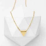Triangular Zircon Pendant Titanium Steel Necklace - High-End Sense