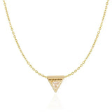 Triangular Zircon Pendant Titanium Steel Necklace - High-End Sense