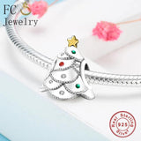 925 Sterling Silver Christmas Tree Beads for Bracelets DIY Gift