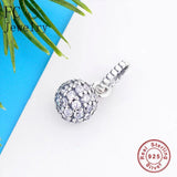 925 Silver Bracelet Charms Round Shape Zirconia Beads