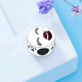 925 Silver Red Lip Love Kiss Beads for DIY Making