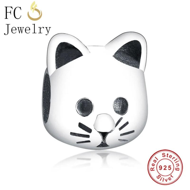 925 Silver Cat Eye Beads Charms Bracelets DIY Gift
