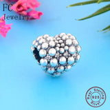 925 Silver Heart Beads Charm Bracelet for Women