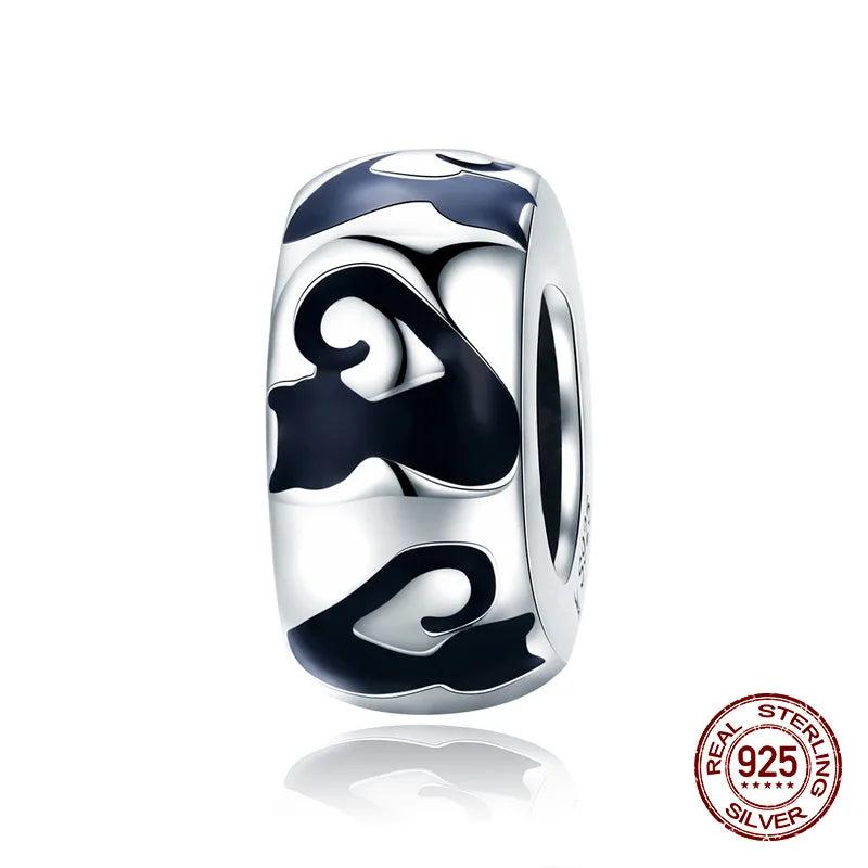 925 Silver Cat Silhouette Charm for Bracelet Beads