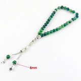 Green Agate Stone 33 Beads Tasbih Allah Bracelet Men's Ethnic Bracelet