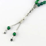Green Agate Stone 33 Beads Tasbih Allah Bracelet Men's Ethnic Bracelet
