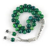 Green Agate Stone 33 Beads Tasbih Allah Bracelet Men's Ethnic Bracelet