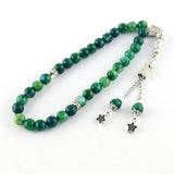 Green Agate Stone 33 Beads Tasbih Allah Bracelet Men's Ethnic Bracelet