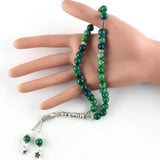 Green Agate Stone 33 Beads Tasbih Allah Bracelet Men's Ethnic Bracelet