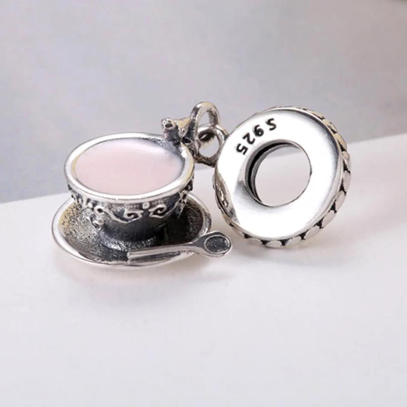 S925 Enchanted Tea Cup Charm for Lady Bracelet Bangle