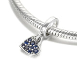 S925 Silver Heart Dangle Bead for Bracelet Bangle DIY