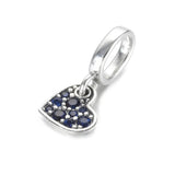 S925 Silver Heart Dangle Bead for Bracelet Bangle DIY