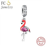 925 Silver Bird Pendant Bead Zirconia for Charm Bracelet