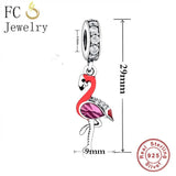 925 Silver Bird Pendant Bead Zirconia for Charm Bracelet