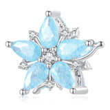 925 Sterling Silver Christmas Snowflake Charm Pendant for Women