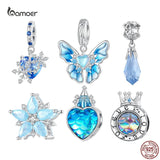 925 Sterling Silver Christmas Snowflake Charm Pendant for Women