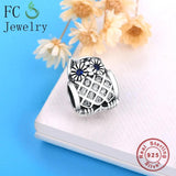 925 Sterling Silver Owl Zircon Charm Bracelet Beads