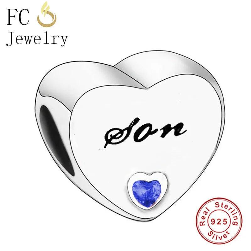 925 Silver Son Zircon Engrave Beads for Women