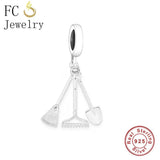925 Silver Garden Weeding Tools Charm Beads for Bracelet